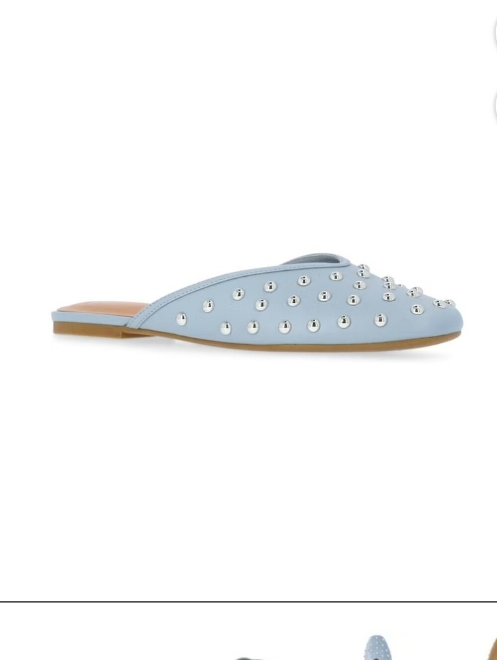 Time And Tru Powder Blue Wonen's Studded Faux Leather Slip-On Mules Size 9